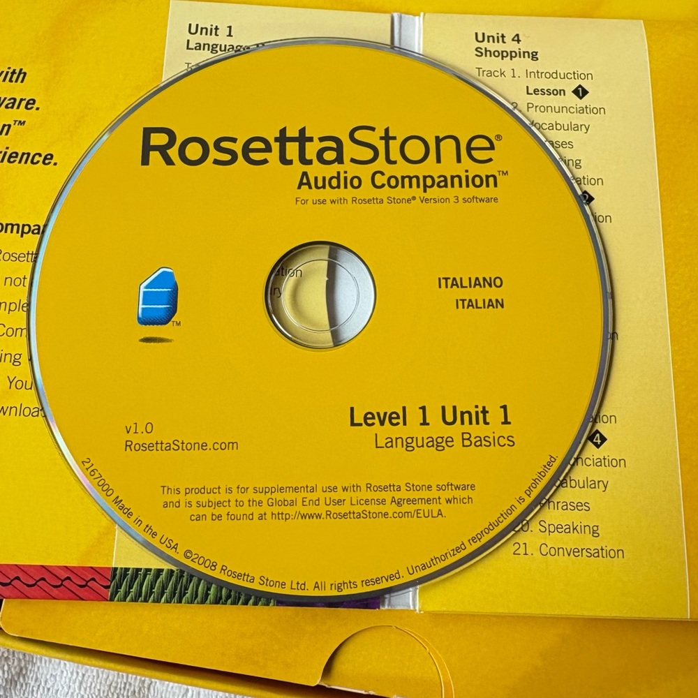 Rosetta Stone Language Learning Software Box Set Level 1 Italian 4 CD’s - Picture 8 of 15